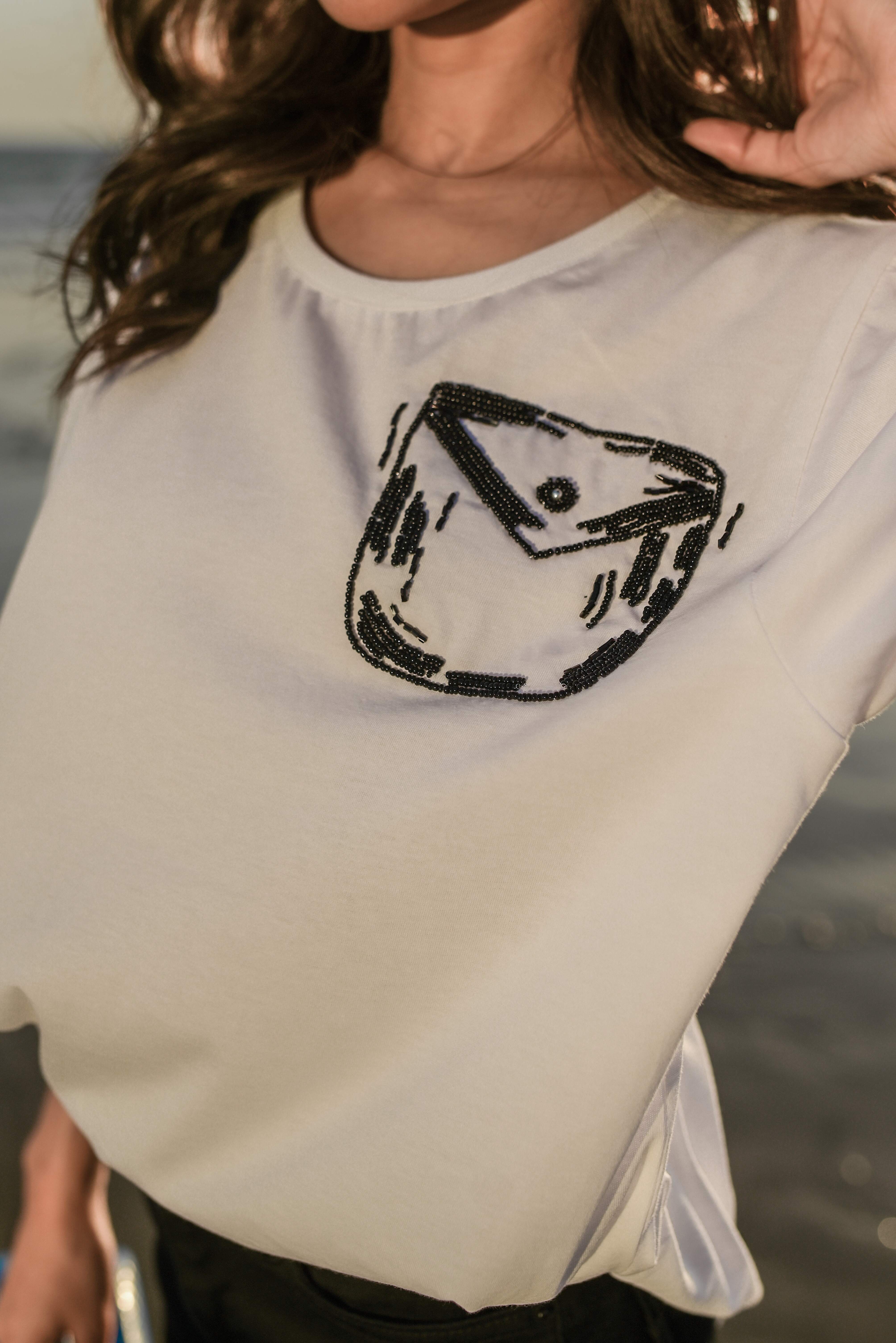 Hand embroidered T- Shirt